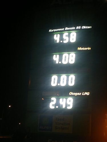  Akaryakıt aistasyonu Fiyat Panosu